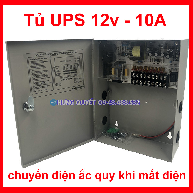 Bộ nguồn dự phòng UPS 12V10A - Nguồn điện kiểm soát ra vào 12V - Nguồn điện chuyển mạch 12V10A 120W sử dụng khi mất điện