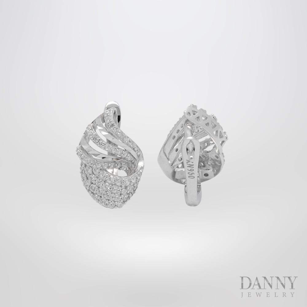 Bông Tai Nữ Bạc 925 Danny Jewelry Xi Bạch Kim Đính Đá CZ NI4GZ001