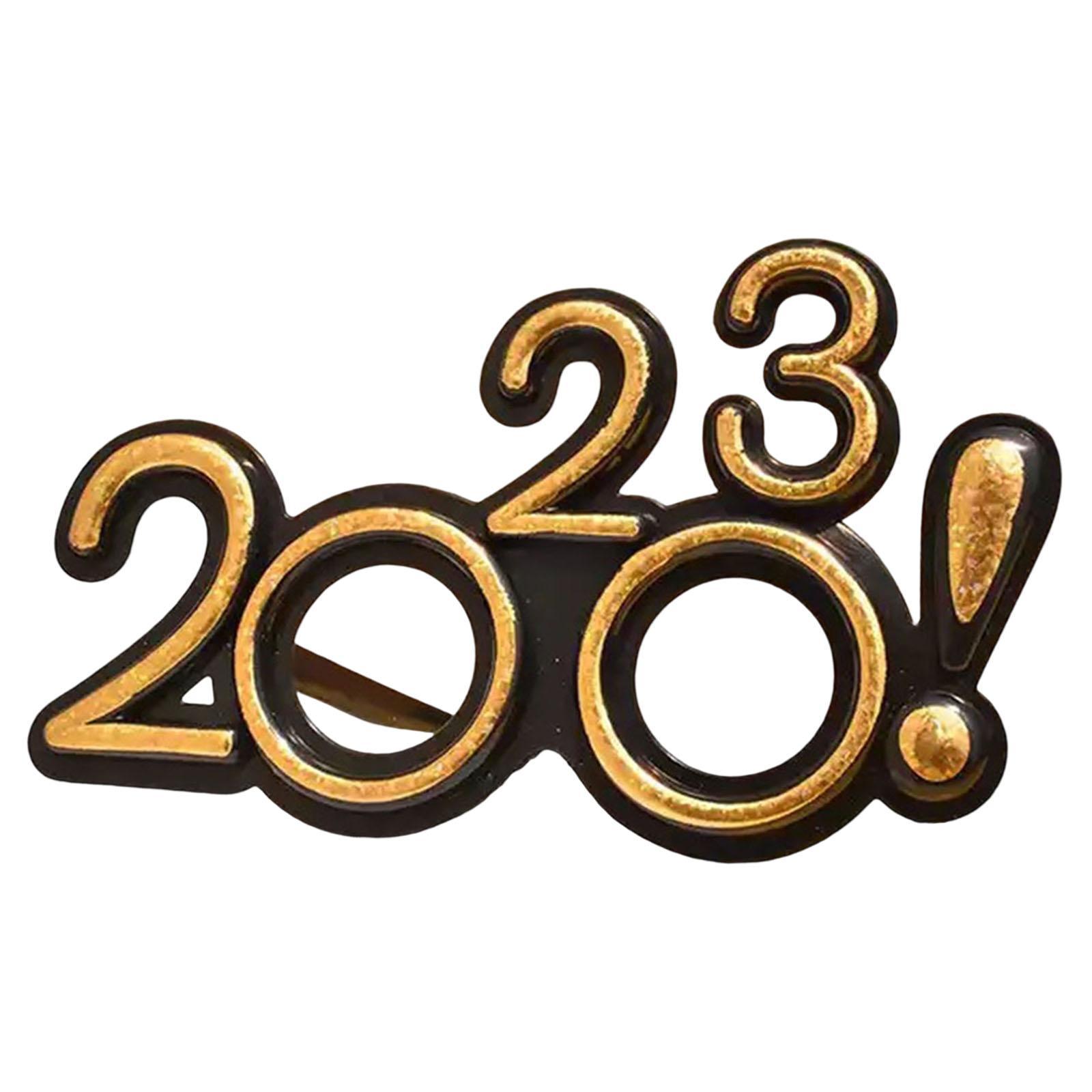 2x New Years Glasses Eve Party Supplies Photo Prop Decorations for Children