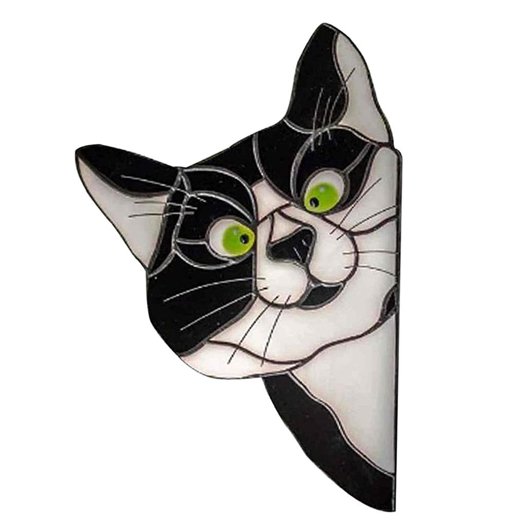 Peeking Cat Stained Glass Suncatcher Lover Gift Stained Glass Window Hanging