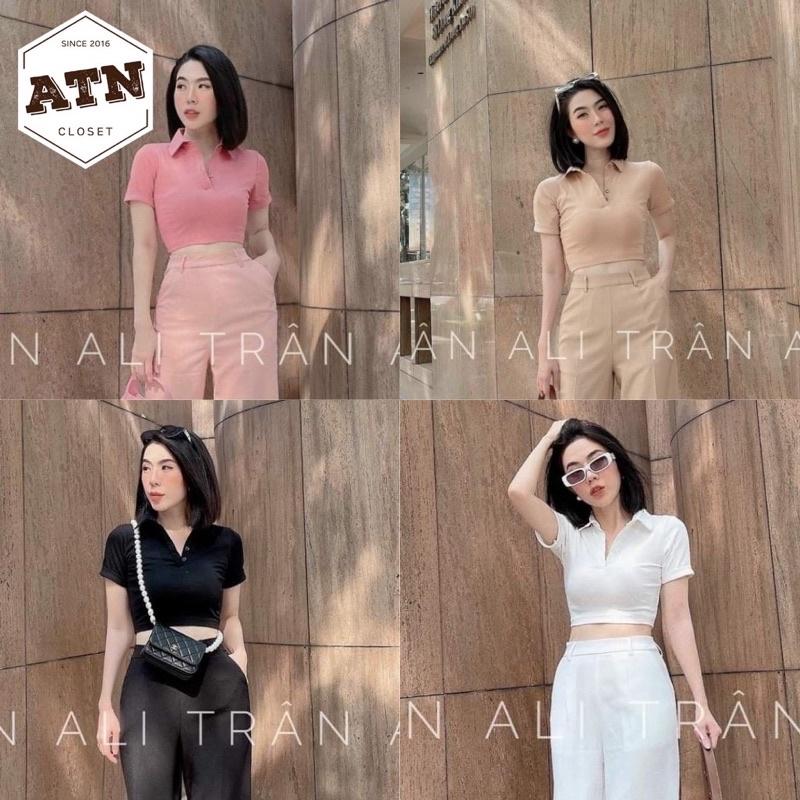 áo croptop rip cổ bẻ - freesize dưới 55kg - Carotshop - CRS
