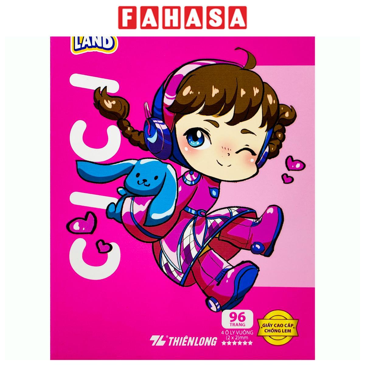 Tập Học Sinh Giấy Chống Lem - 4 Ô Ly Vuông - 96 Trang 120gsm - Thiên Long NB-121/AK - Nhân Vật Akooland Cici