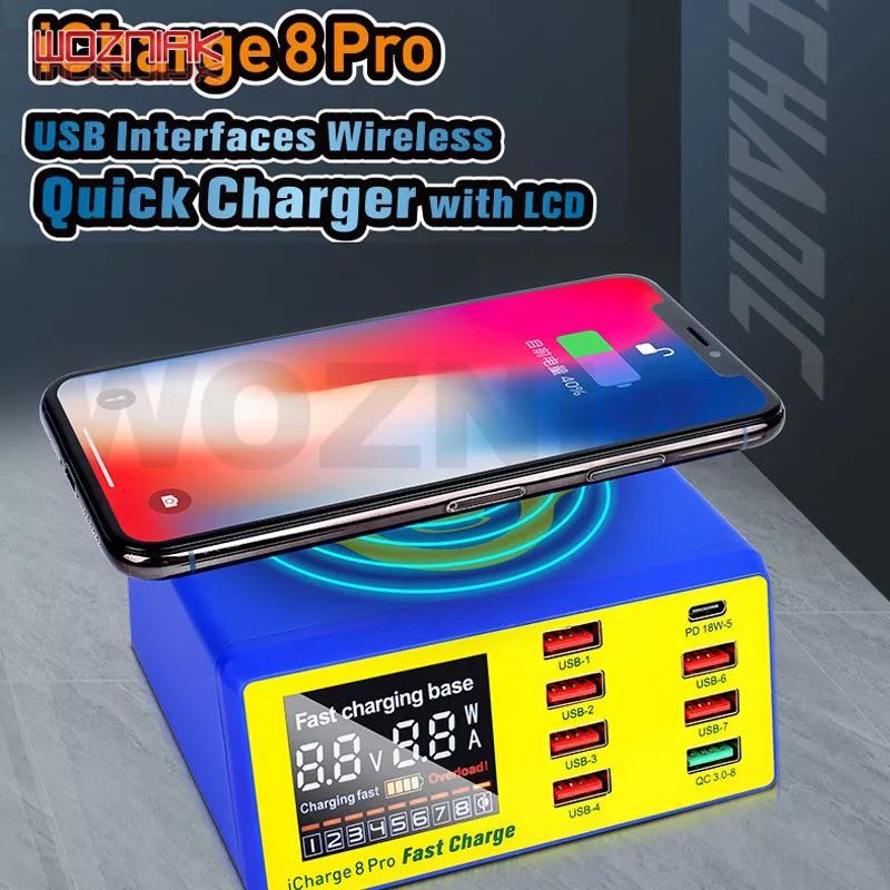 Sạc báo dòng MECHANIC iCharge 8 Pro hỗ trợ sạc nhanh, sạc không dây (8 cổng)