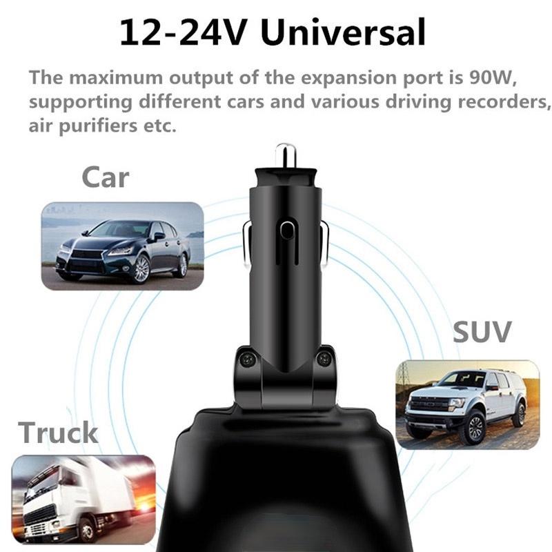 Tẩu Sạc 2 Cổng USB DC 12V/24V Tích Hợp Bật Lửa Kỹ Thuật Số