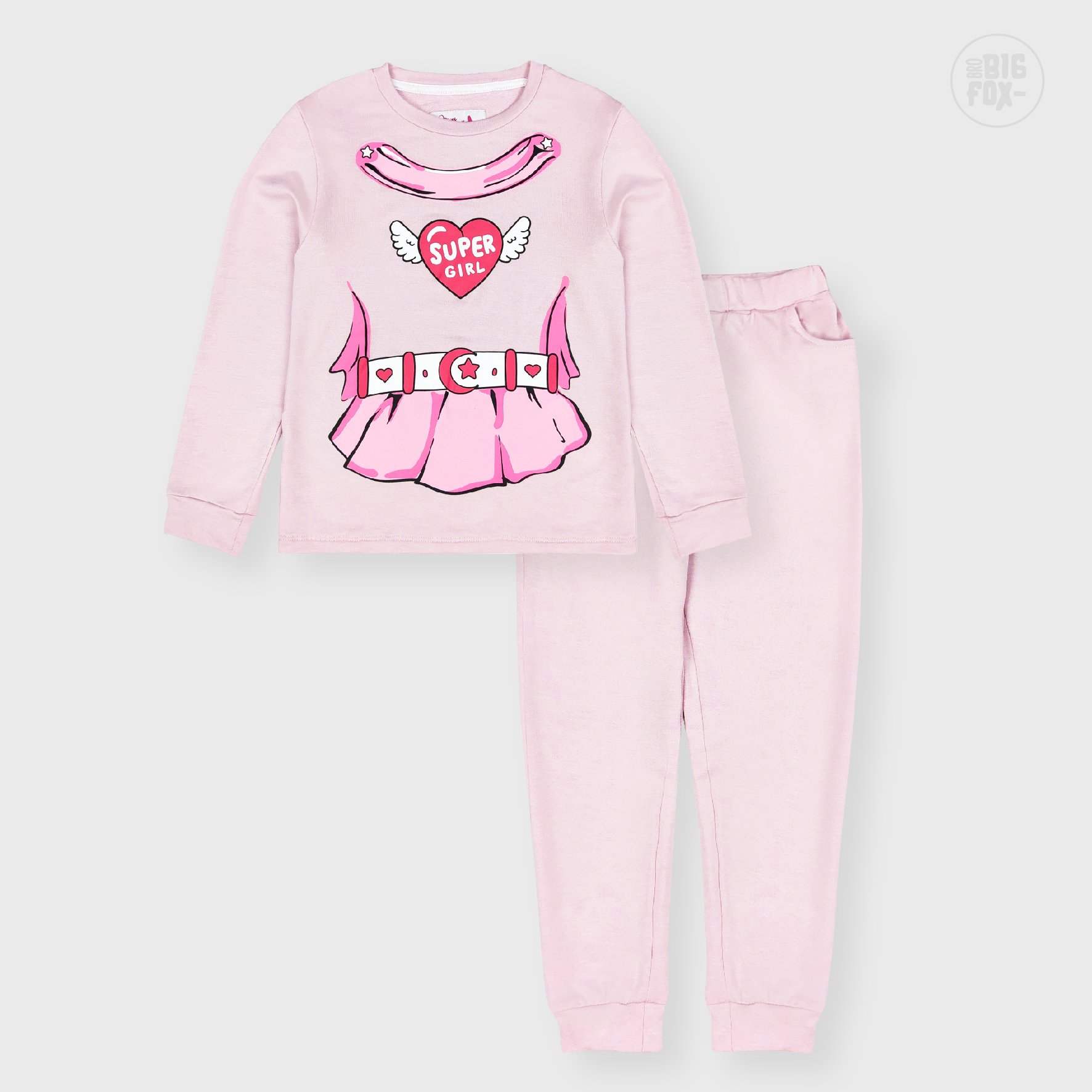 Bộ bé gái BIGFOX - MISS MEOW thu đông size đại, bộ dài tay cho bé hóa trang halloween in super girl 11 - 32 kg