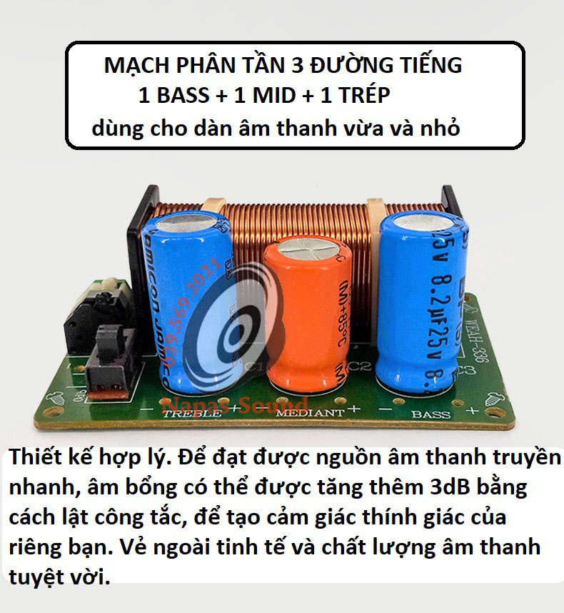 MẠCH PHÂN TẦN 3 ĐƯỜNG TIẾNG 336 CÔNG SUẤT NHỎ CHO CÁC DÀN ÂM THANH GIA ĐÌNH - MẠCH PHÂN TẦN 3 LOA