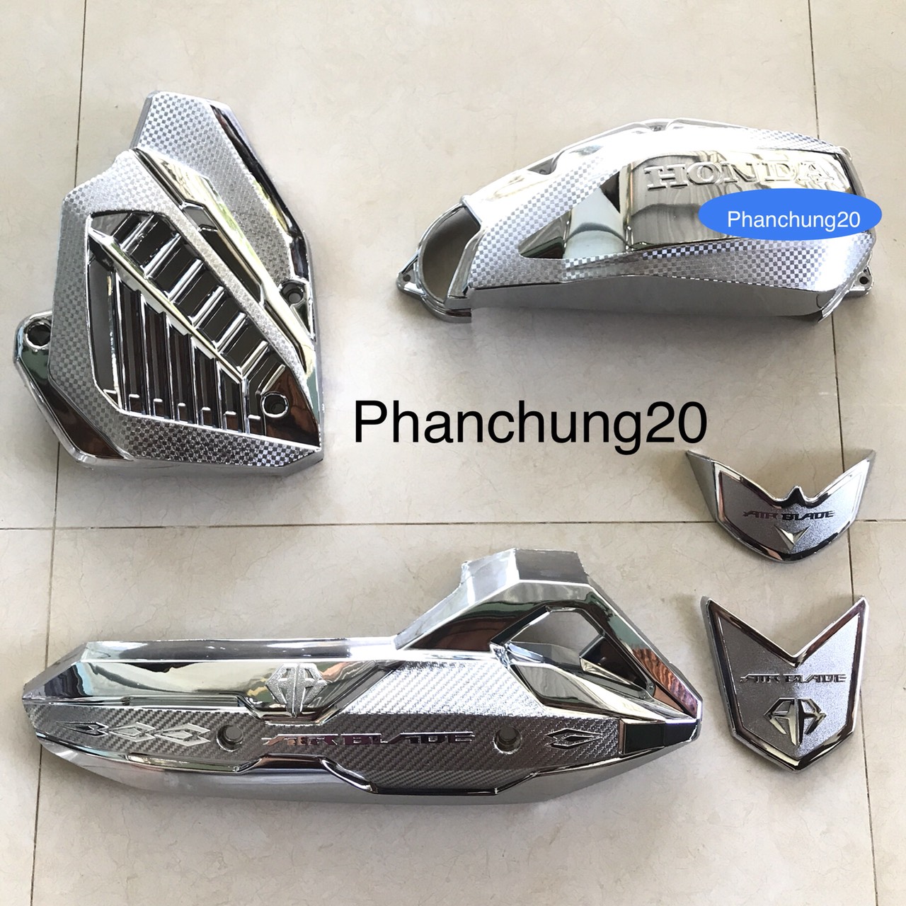 COMBO ỐP PHỤ KIỆN TRANG TRÍ DÙNG CHO ĐỜI XE AB 2016 2017 2018 2019 CROM )
