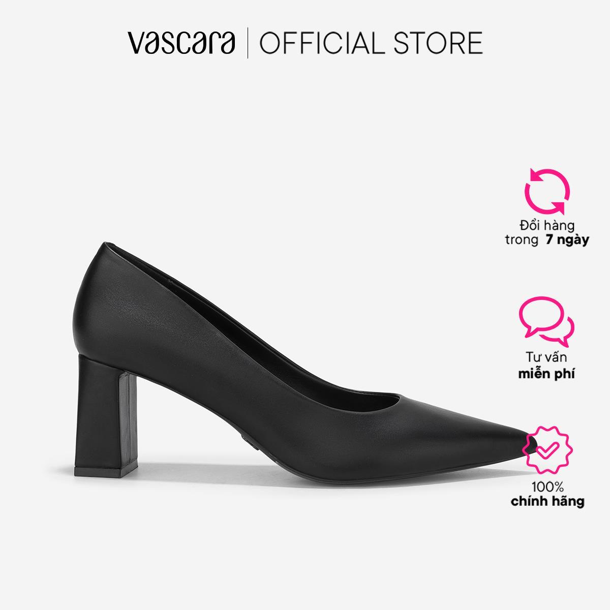 Vascara Giày Bít Mũi Nhọn Gót Trụ - BMN 0663