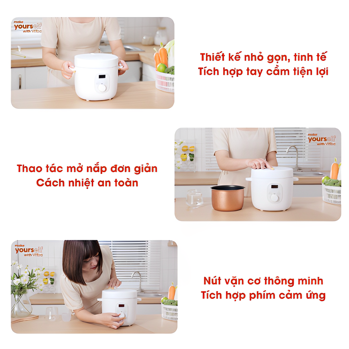 Nồi cơm điện 10IN1 mini thông minh cao cấp Homea2z, dung tích 2L, nồi cơm điện nấu cơm ngon, siêu nhanh, siêu bền