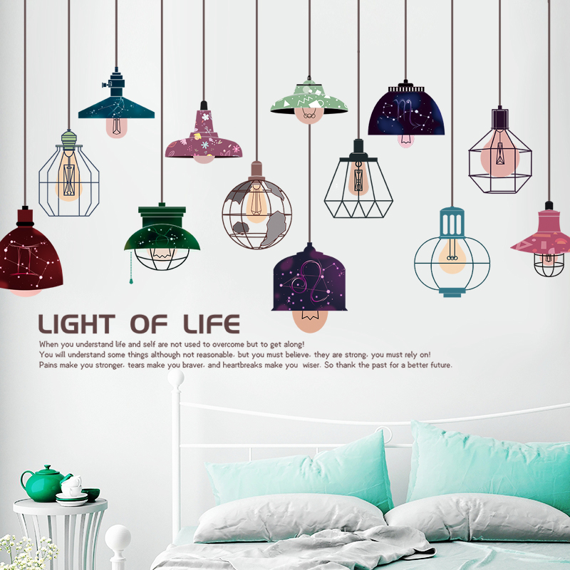 Sticker Giấy Dán Tường Decal Dán tường Tranh Dán Tường Trang Trí Tường Mẫu Đèn Trần Trang Trí ZDB-2363