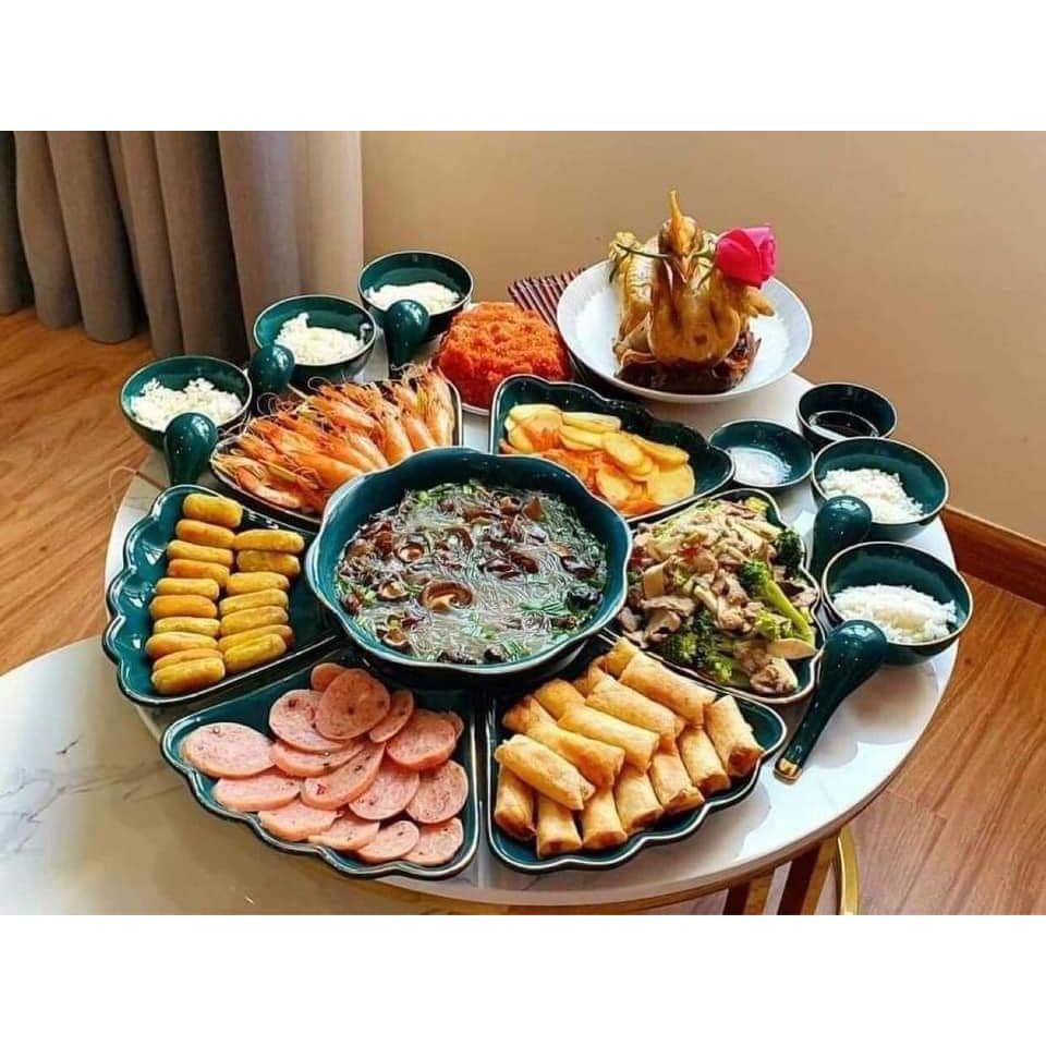 Bộ Bát Đĩa Hoa Mặt Trời Men Kem Vẽ Hoa Nhiều Mẫu - Gốm Sứ Bát Tràng - Bộ Đồ Ăn Bát Tràng