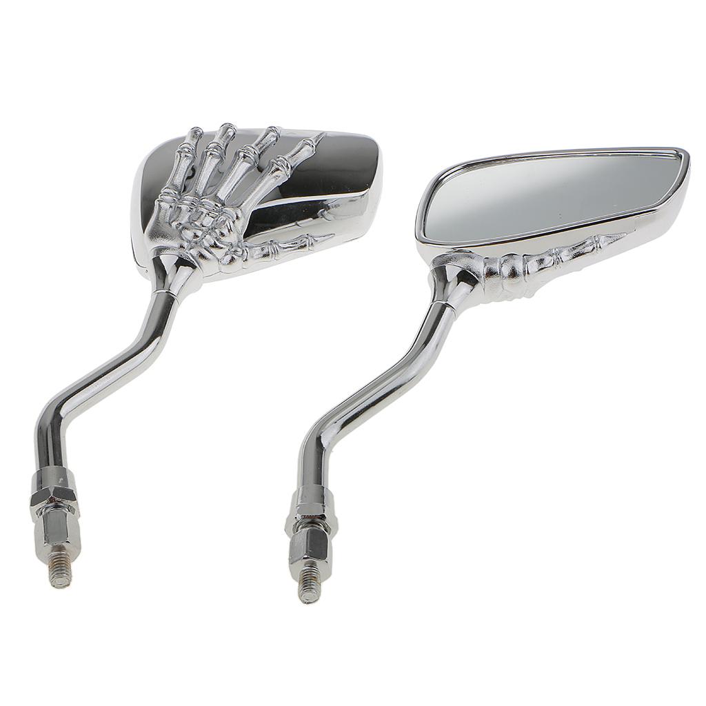 Motorcycle Skull hand Rear View Side Mirrors for   Suzuki 8/10mm