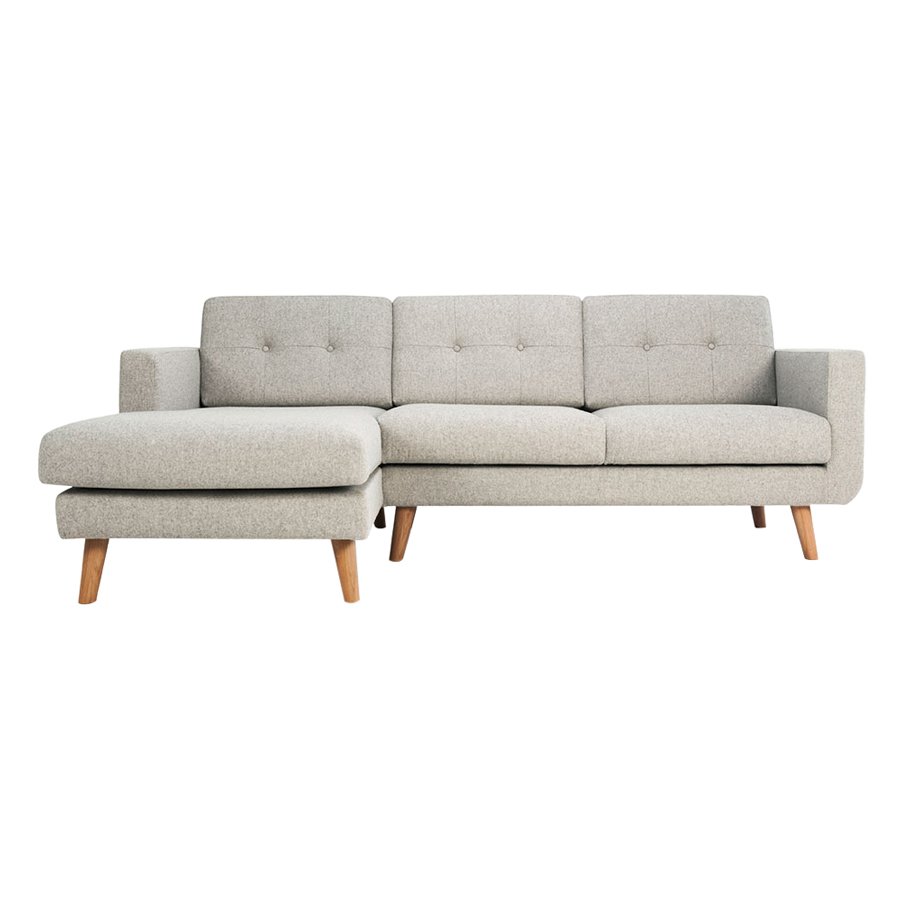 Ghế Sofa Góc Trái Conrad KOZOKA - Xám Trắng