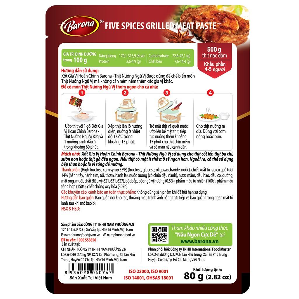 Xốt Gia Vị Hoàn Chỉnh BARONA - Thịt Nướng Ngũ Vị 80g