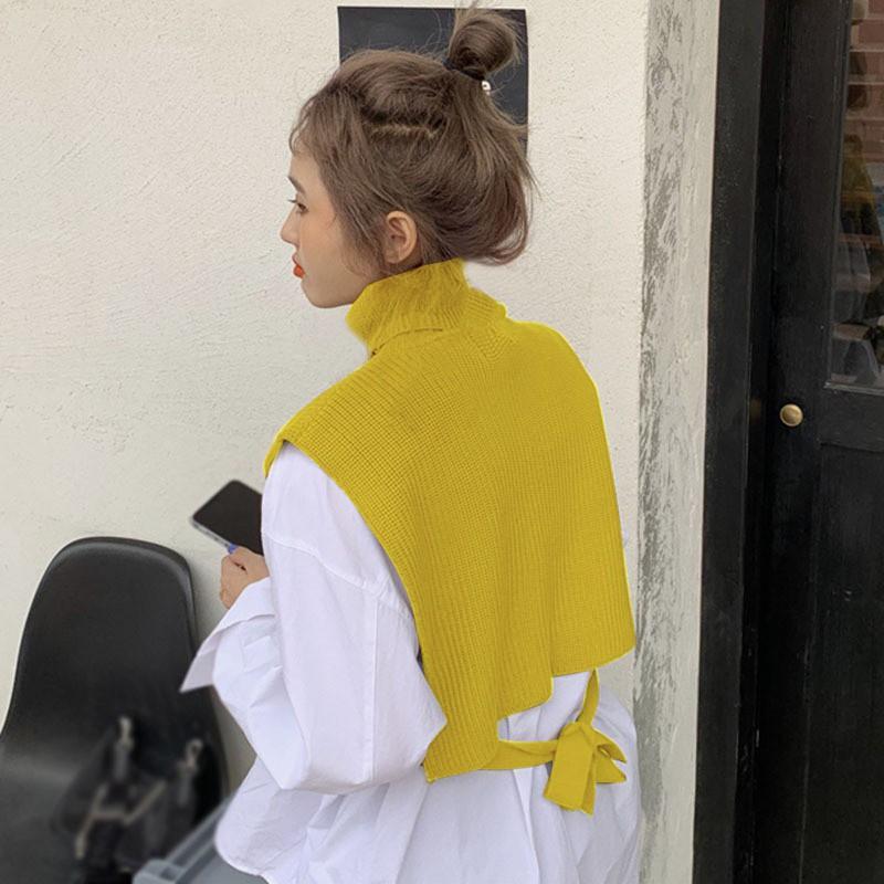 Áo Sweater Dệt Kim Không Tay Cổ Cao Thanh Lịch Cho Nữ