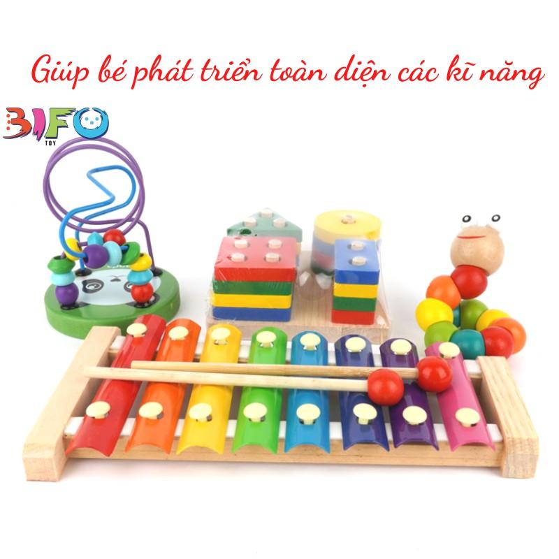 Đồ chơi bằng gỗ thông minh, giáo cụ Montessori phát triển tư duy cho bé