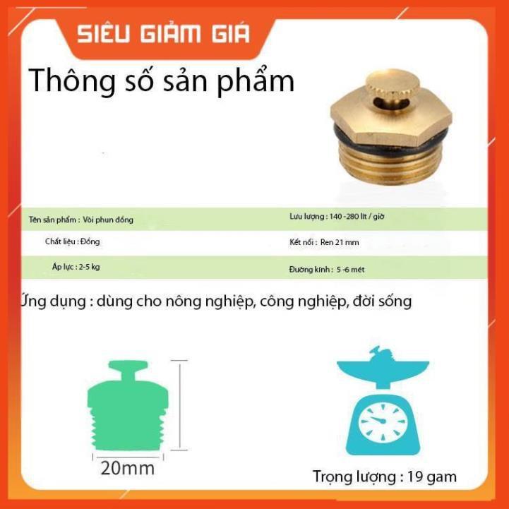 Béc phun sương bằng đồng nguyên chất hình cánh quạt  bán kính lên tới 6-8 mét  206789