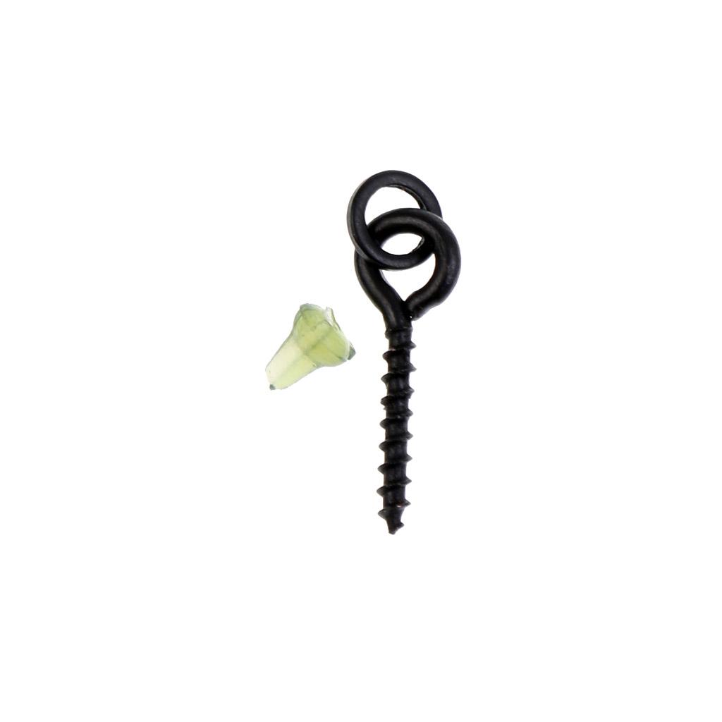40x Green Hook Stops Beads Carp Fishing Tackle Chod Rigs & 20pcs Bait Screws