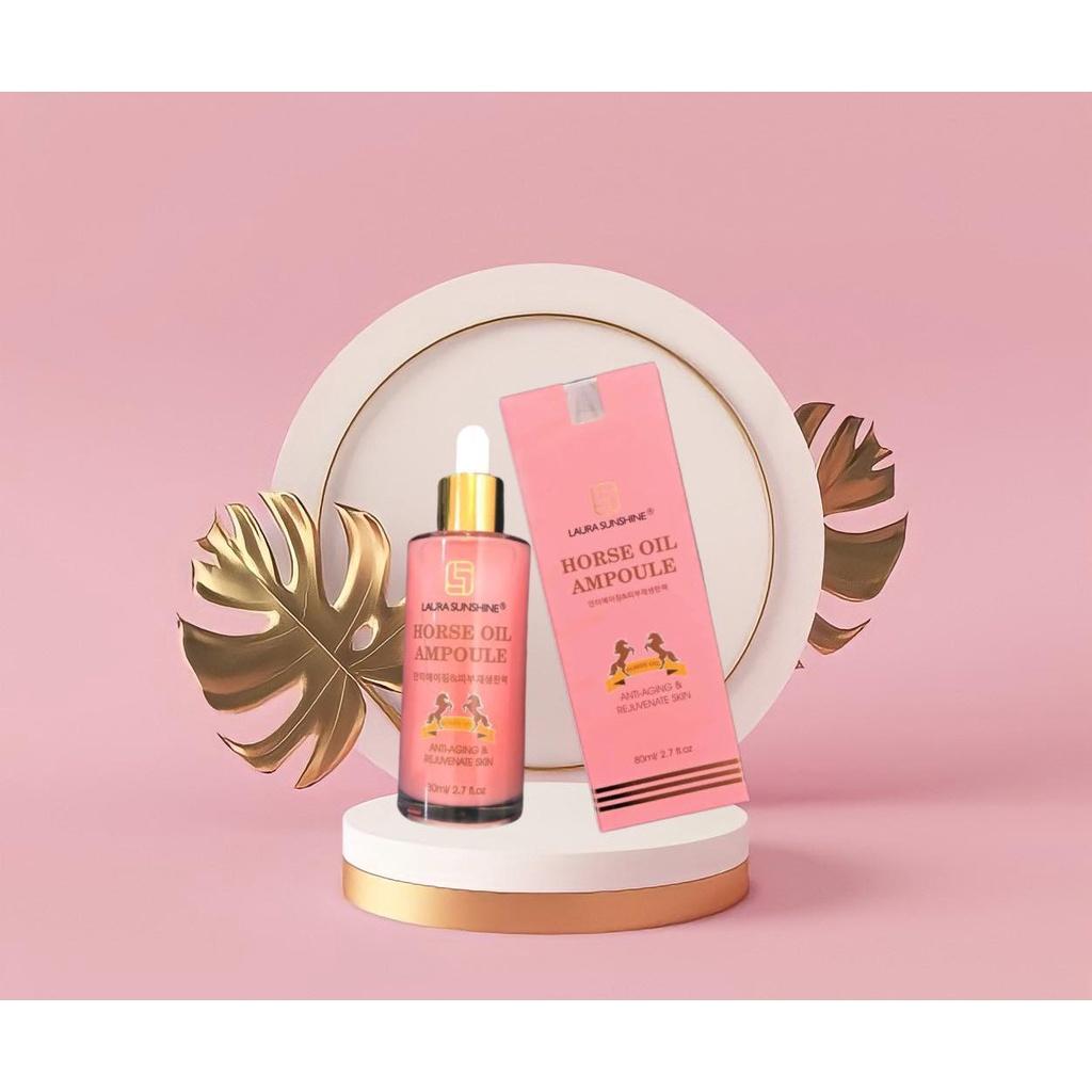 Siêu tinh chất Tái tạo da Dầu Ngựa Horse Oil Ampoule Laura Sunshine Nhật Kim Anh 80ml