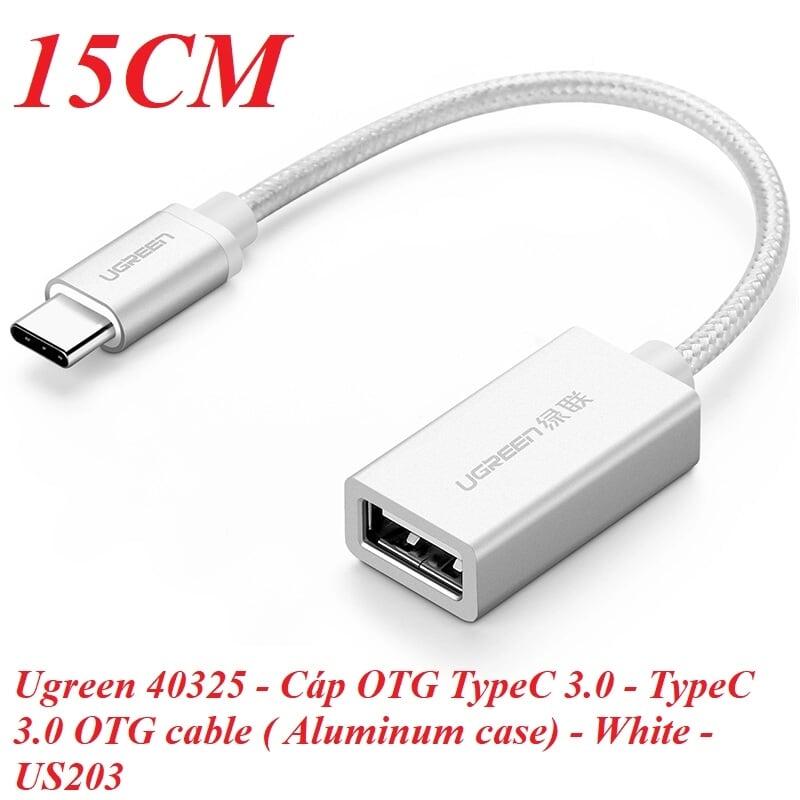Ugreen UG40325US203TK 15CM màu Trắng Cáp USB TypeC 2.0 OTG - HÀNG CHÍNH HÃNG