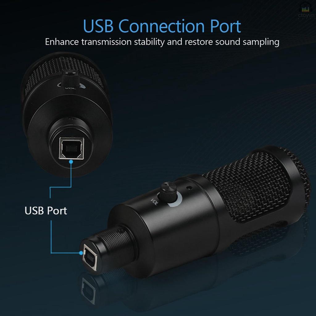 Micro USB thu âm có kẹp gắn giá đỡ ba chân cho máy tính/laptop