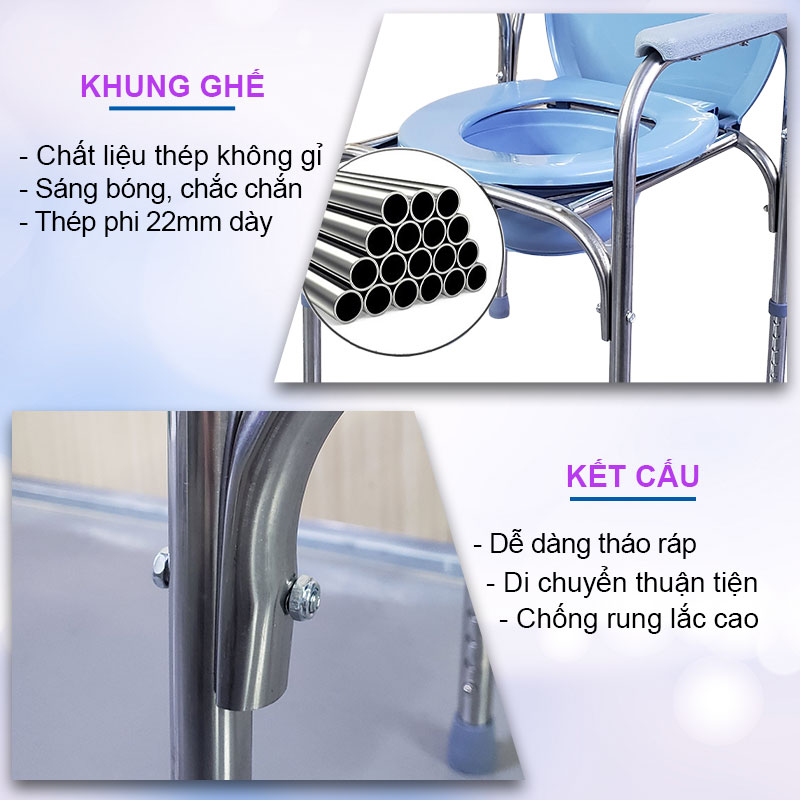 GHẾ BÔ VỆ SINH CHO NGƯỜI GIÀ, NGƯỜI BỆNH NHIỀU MẪU MÃ LỰA CHỌN - CHÍNH  HÃNG NIKITA