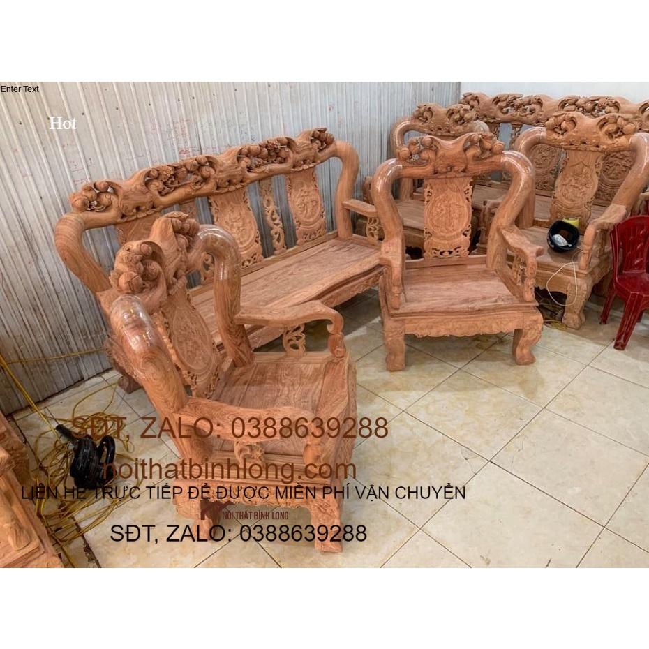 Bộ bàn ghế quốc đào tay 10 gỗ hương đá nam phi