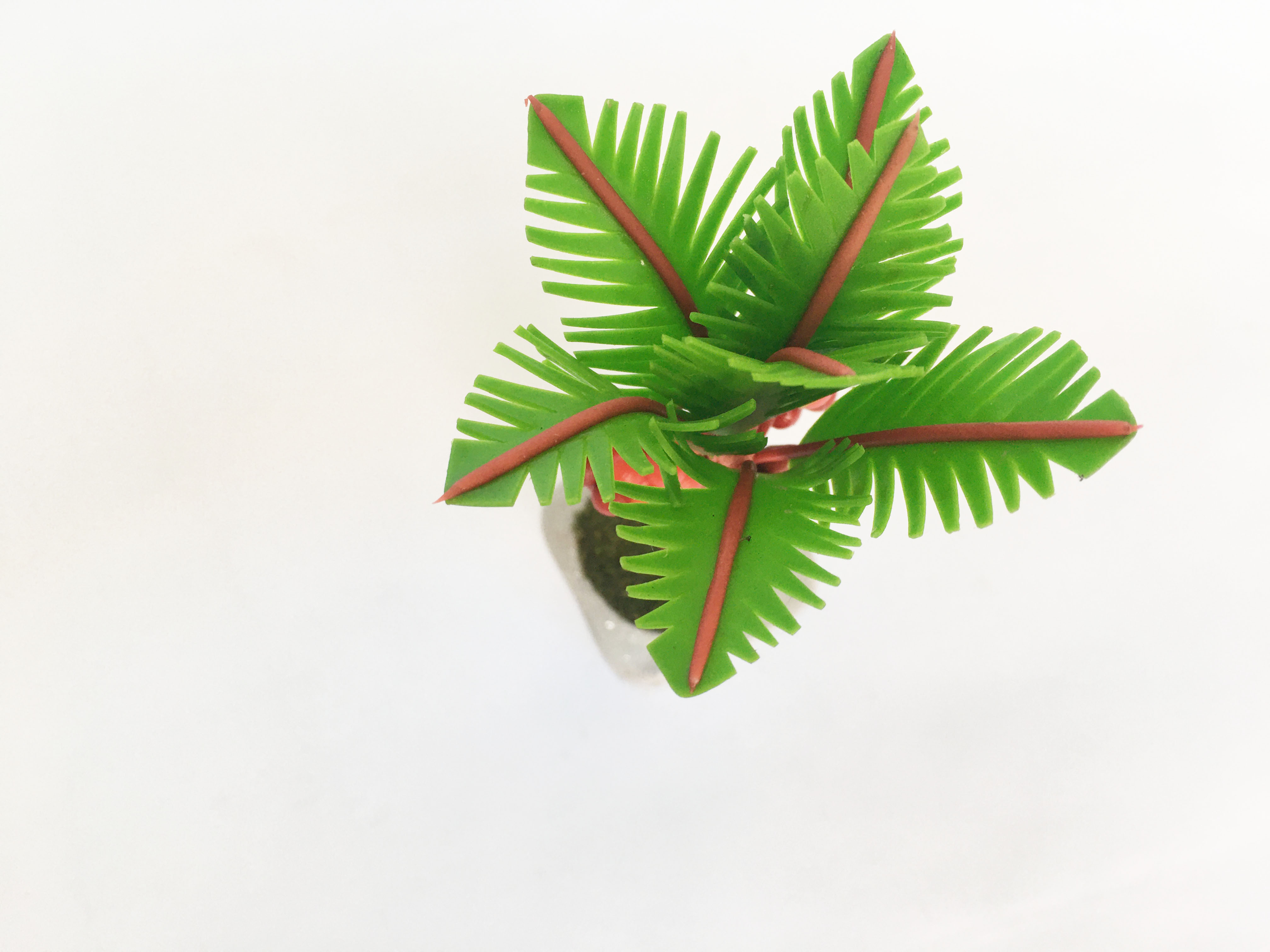 Chậu hoa đất sét mini - Cây cau phong thủy - Quà tặng trang trí handmade