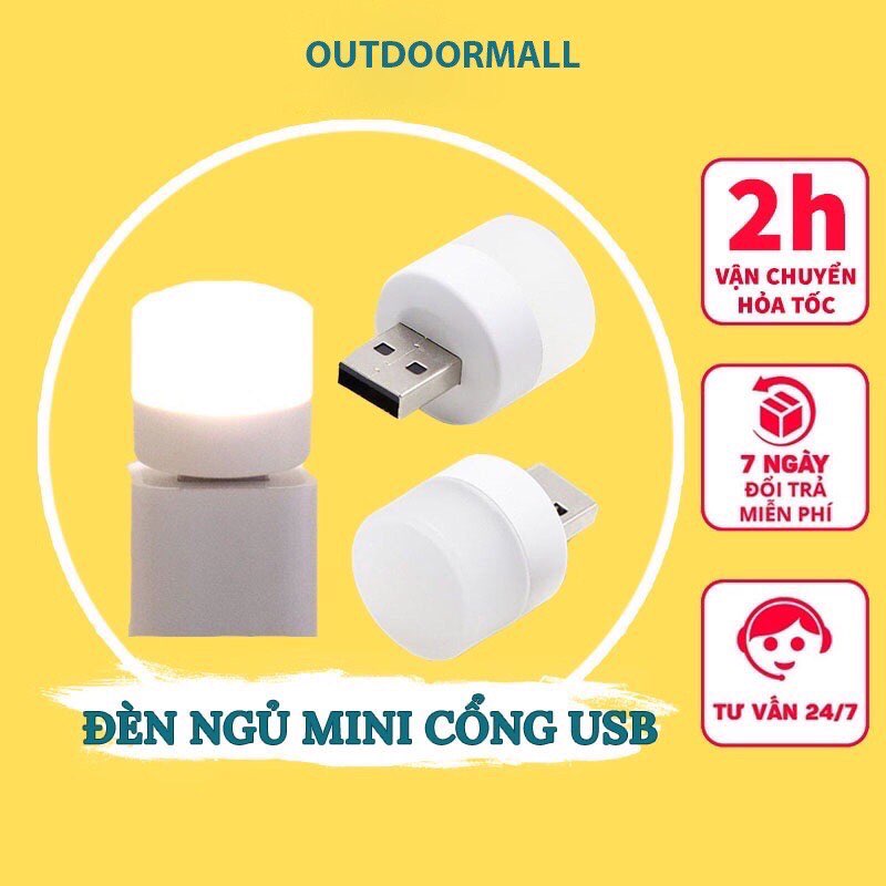 Đèn ngủ mini cổng usb siêu nhỏ gọn,công suất 1W siêu tiết kiệm điện,siêu bền,dùng được mọi lúc mọi nơi,có 2 màu ánh sáng trắng và ánh sáng vàng