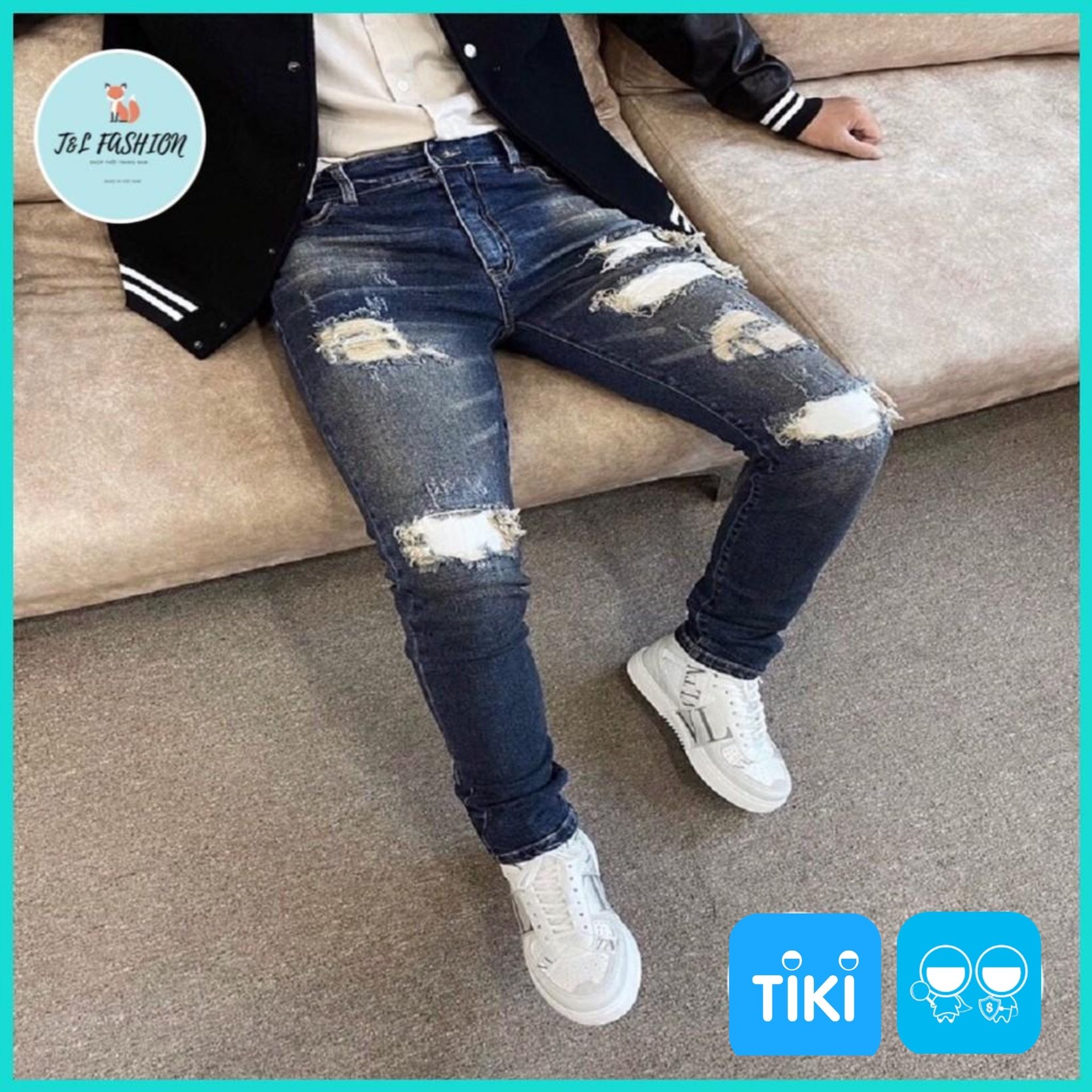 Quần Jean Nam Màu Xanh Đậm Mẫu Mới, Phong Cách Thời Trang Cao Cấp T&amp;L store ms155