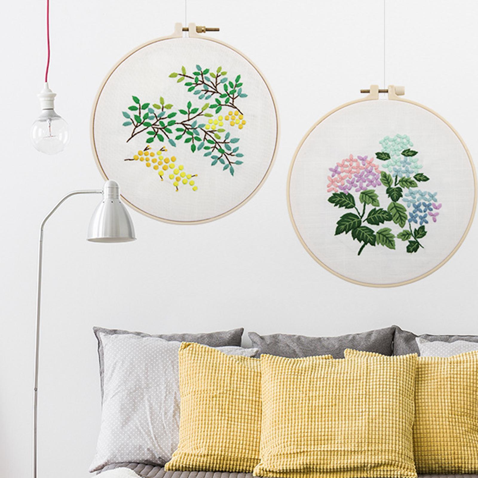 Embroidery starter Kit, Flower Pattern Cross Stitch for Beginners Adults, with Embroidery Hoop Cloth Thread Needlepoint Kit Floral Series