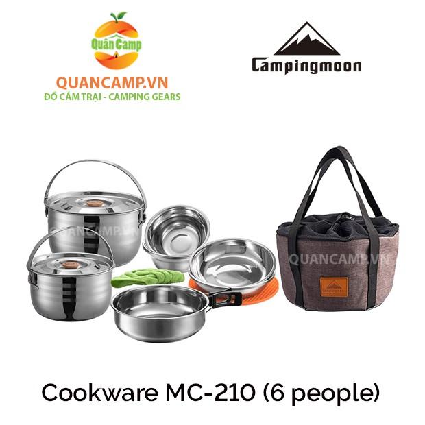 Bộ nồi nấu ăn dã ngoại bằng thép không rỉ Campingmoon Cookware MC-210