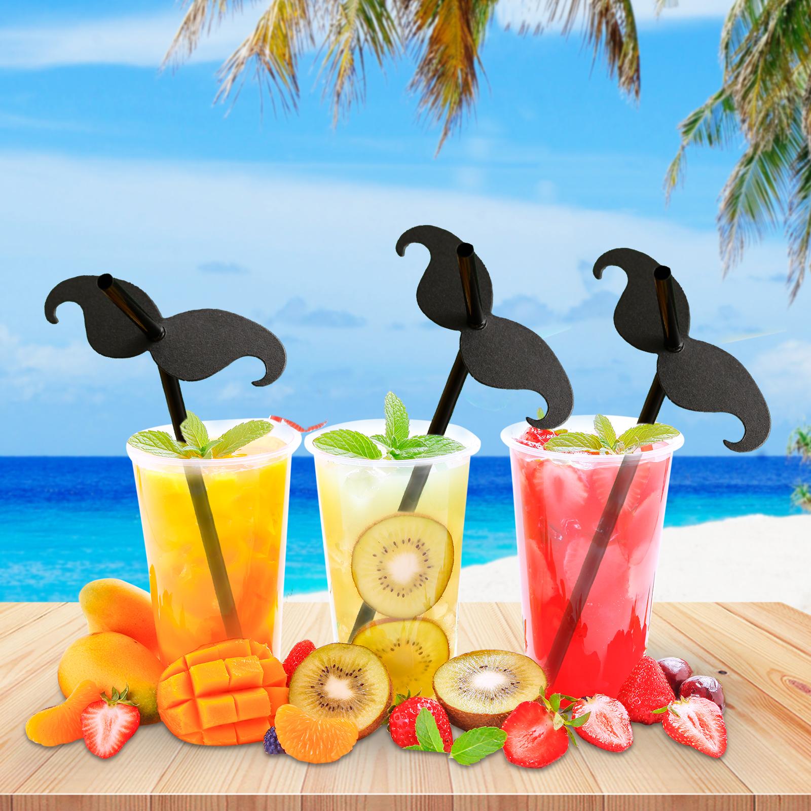 Set 10 Ống Hút Râu Uống Dùng Một Lần Trang Trí Cocktail