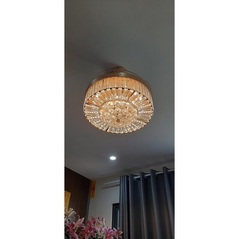 Quạt trần đèn dấu cánh, quạt trần phòng khách, 3 chế độ ánh sáng-điều khiển từ xa -KNQ19