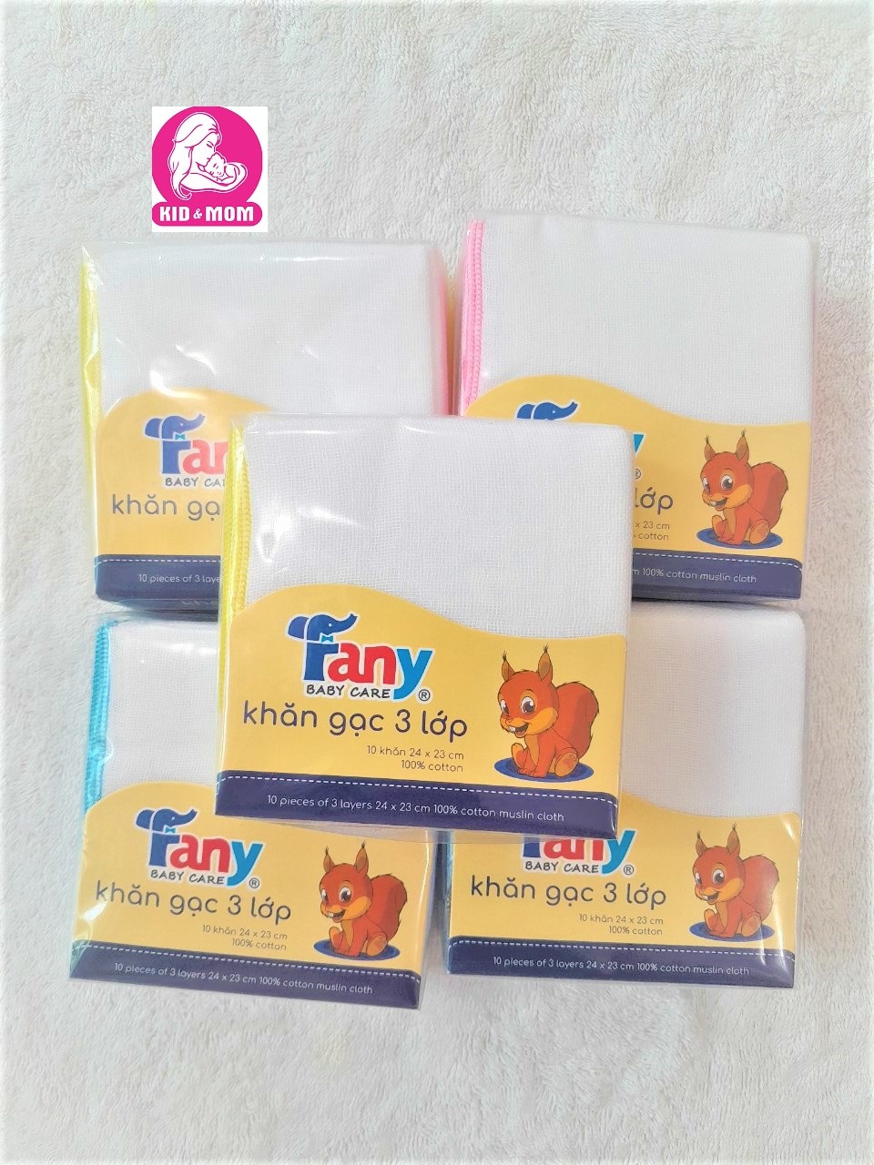 Khăn Fany 3 lớp set 10 cái 24x23cm khăn xô không xù lông thấm hút