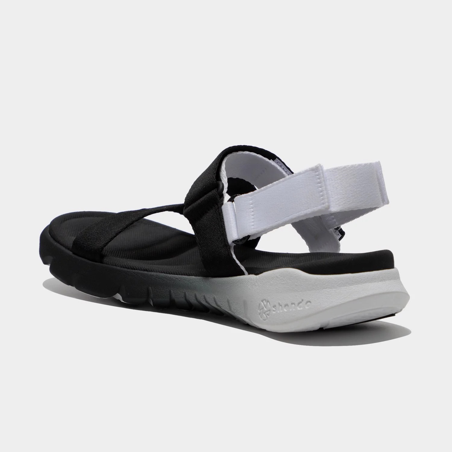 Giày sandal Shondo nam nữ đi học đế bằng ombre đế đen trắng F6S0110