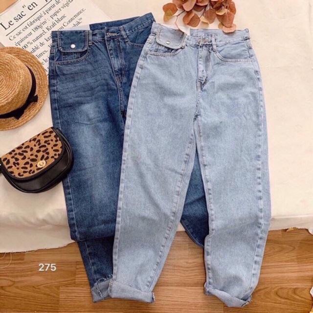Quần baggy bò túi nắp