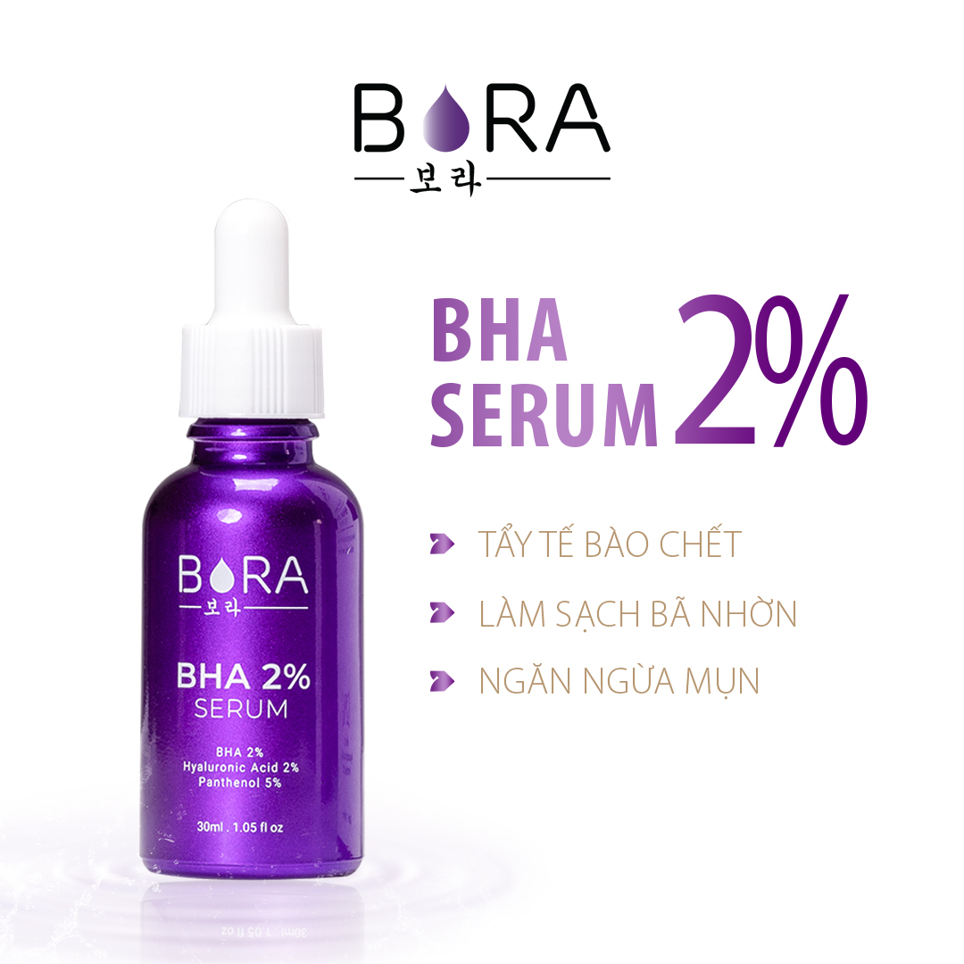 Tinh chất ngăn ngừa mụn dưỡng ẩm cho da Bora BHA 2% Serum lọ 30ml