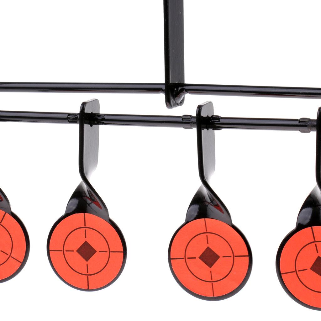 5 Targets Self Resetting Spinning Shooting Target Metal Target Stand Set