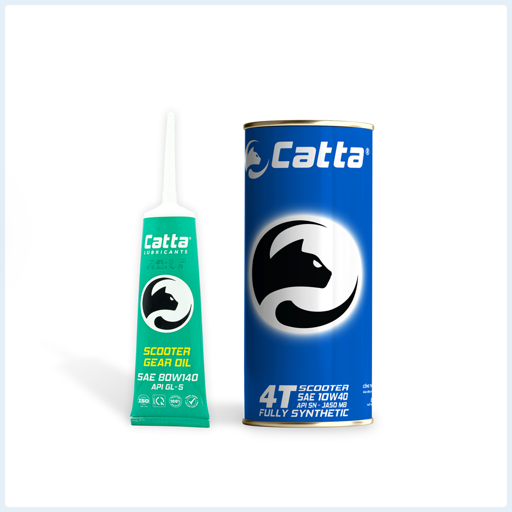 Nhớt xe tay ga CATTA 10W40, SN, Fully Synthetic 800mL - Tặng Nhớt hộp số CATTA Scooter Gear Oil 80W140, API GL5