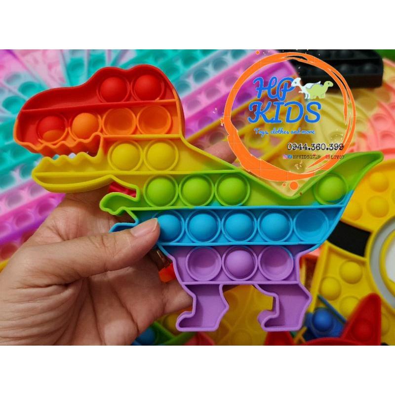 Pop it fidget toy xả tress hơn 40 mẫu mã và kích cỡ hulk, minion, vịt, khủng long, nơ, among