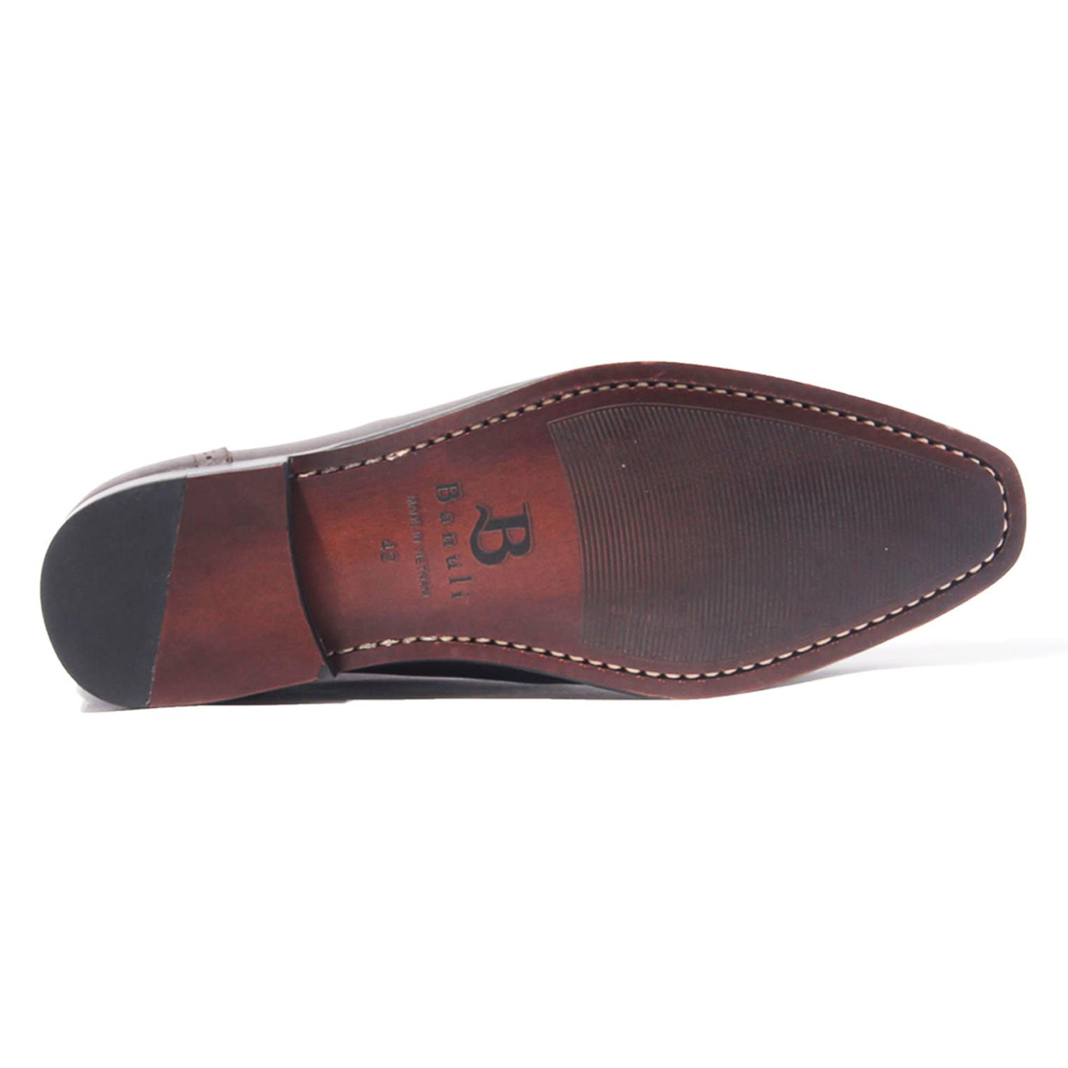 Giày Tây Nam Công Sở Banuli Da Bê Italian Dây Buộc Cap Toe Derby H1CD2 (Da Veg Itali Mềm Dẻo, Đế Siêu nhẹ, Bảo Hành Trọn Đời)