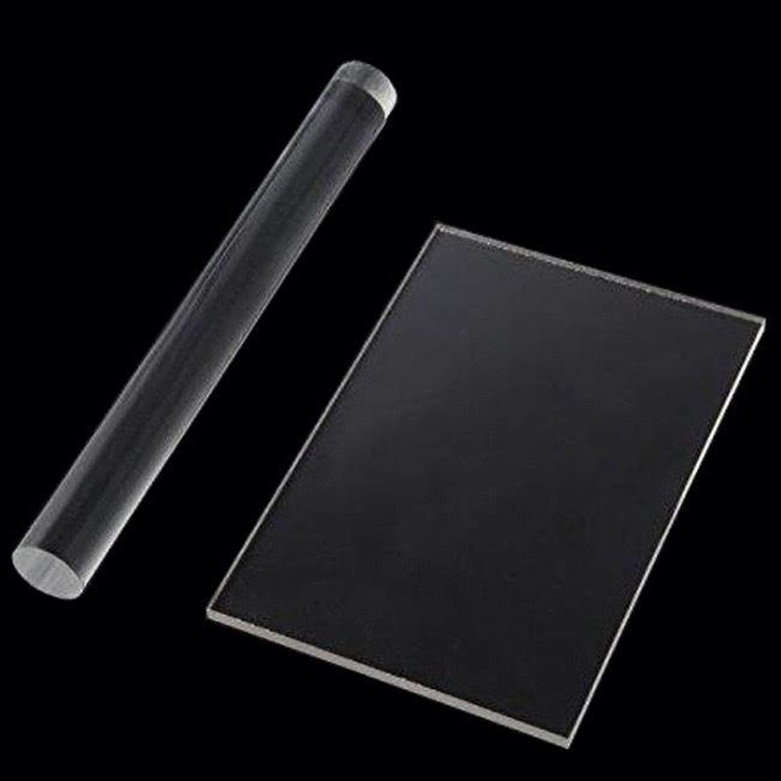 Con lăn đất sét acrylic với các công cụ điêu khắc tấm trong công cụ polymer DIY Crafts Tấm hình chữ nhật, 2 mảnh, để mô hình hóa đất sét