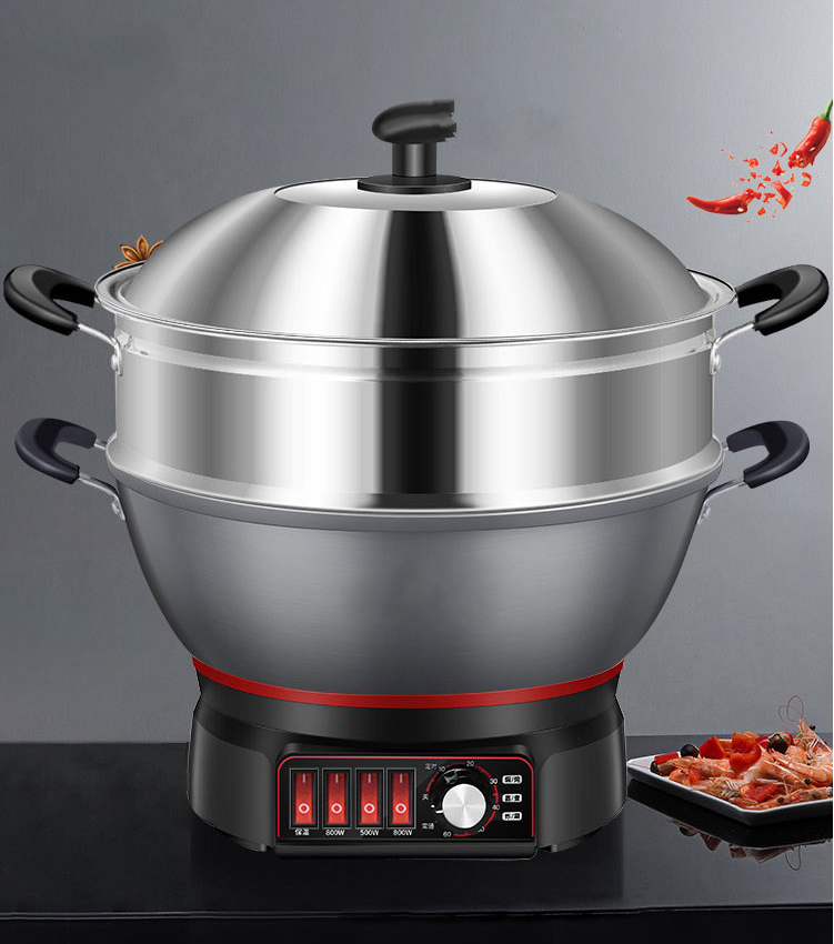 Nồi Gang nồi hấp 2in1 Điện hẹn giờ Mametan Toshiro chuyên dụng 2100W