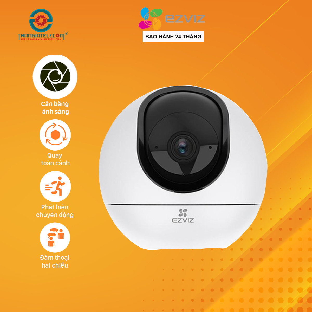 Camera IP Wifi Ezviz C6 4MP 2K+ Xoay 360 độ, đàm thoại 2 chiều - Hàng chính hãng