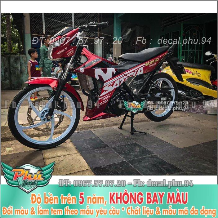 Tem rời Satria Movistar đỏ trắng kiểu -1