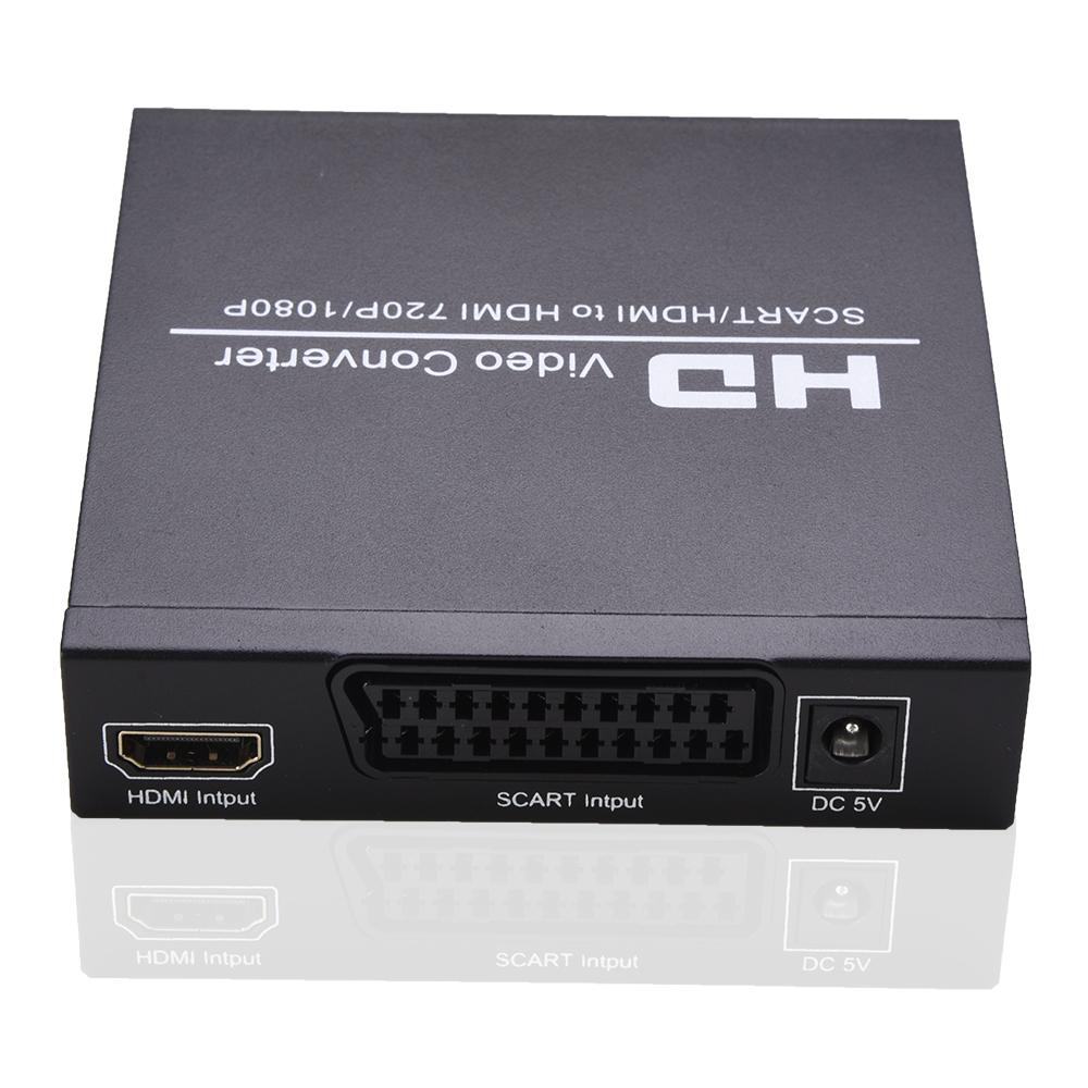 SCART/HD to HD Video Converter Support 720P/1080P Switch PAL/NTSC Switch SCART HD Input HD 3.5mm Audio Coaxial Output