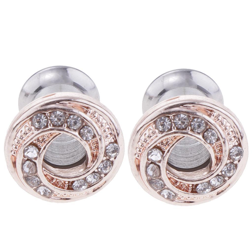 Stainless Piercing Round Ear Expanders Rose Gold Ear Piercing Jewelry