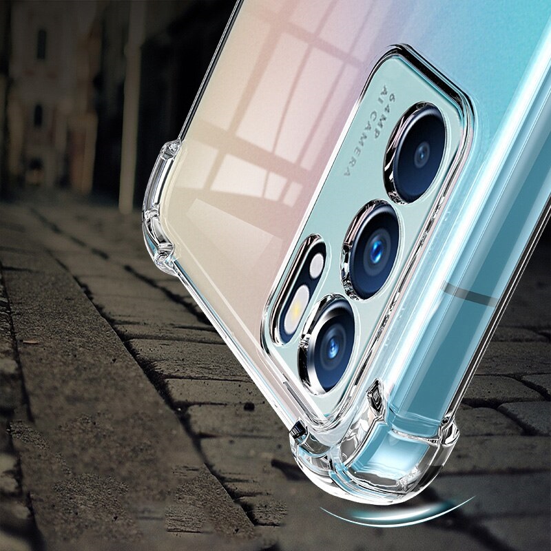Ốp Lưng Dành Cho Oppo Reno6 5G, Reno6 z 5G Dẻo Silicon Trong Suốt Chống Sốc, Chống Va Đập, Bảo Vệ Camera Sau