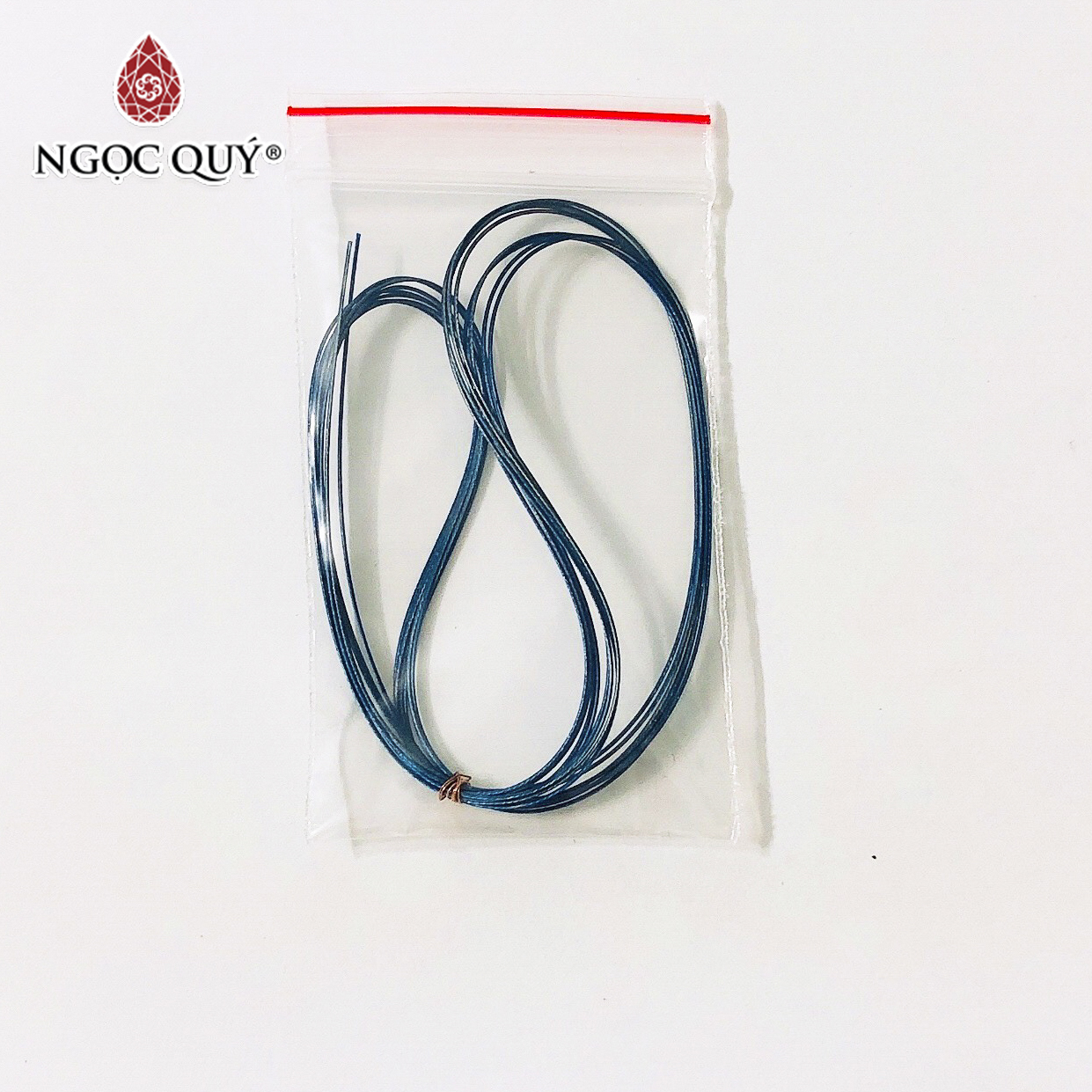 Bó 2M Dây Cước Kim Loại Bọc Nhựa 0.5Mm Xỏ Vòng Có Khoá - Xanh Dương